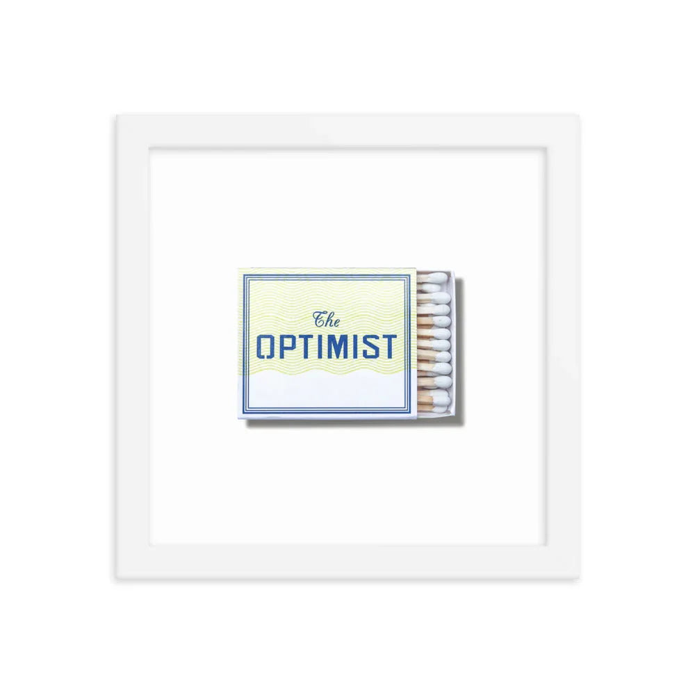 The Optimist Framed Print matchbook photos