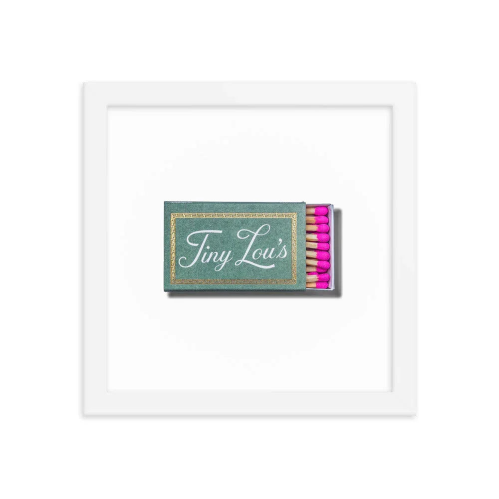 Tiny Lou’s Framed Print matchbook photos