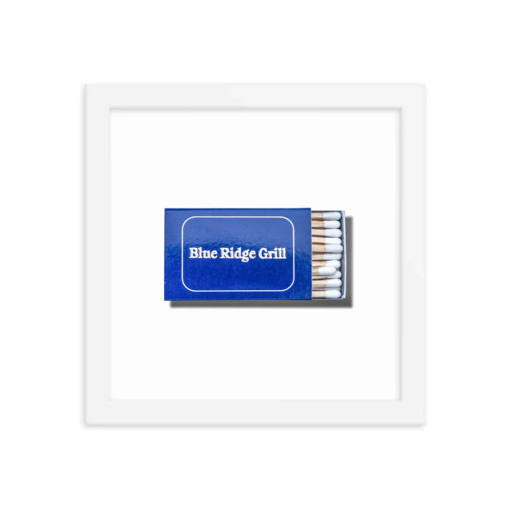 Blue Ridge Grill Framed Print matchbook photos