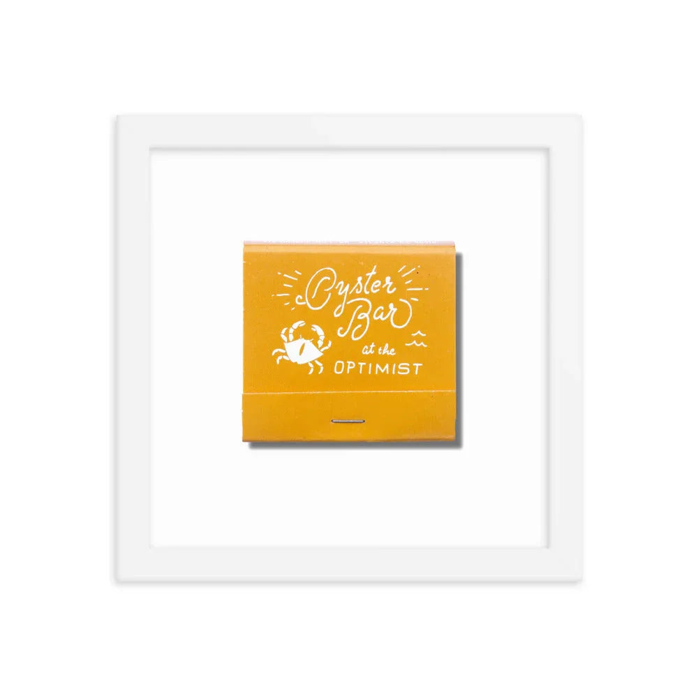 Oyster Bar Framed Print matchbook photos