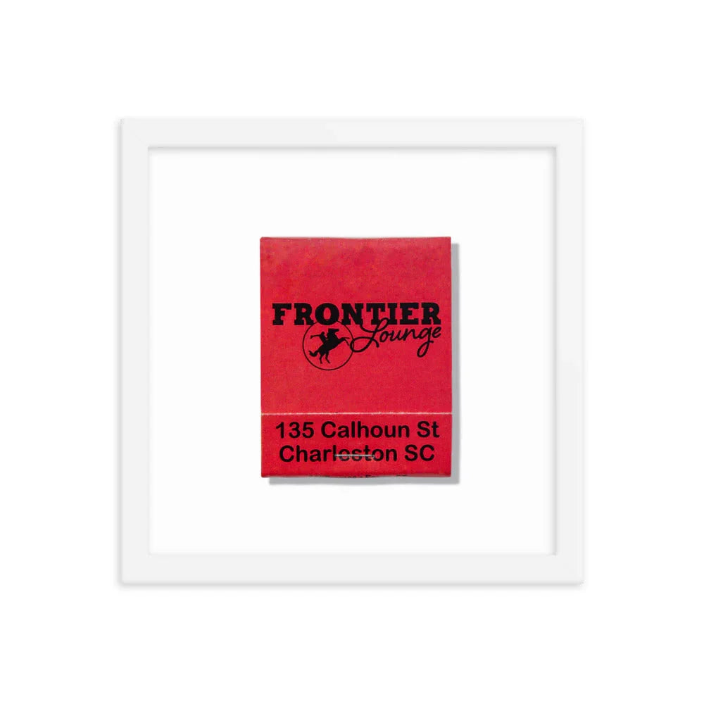 Frontier Lounge Framed Print matchbook photos