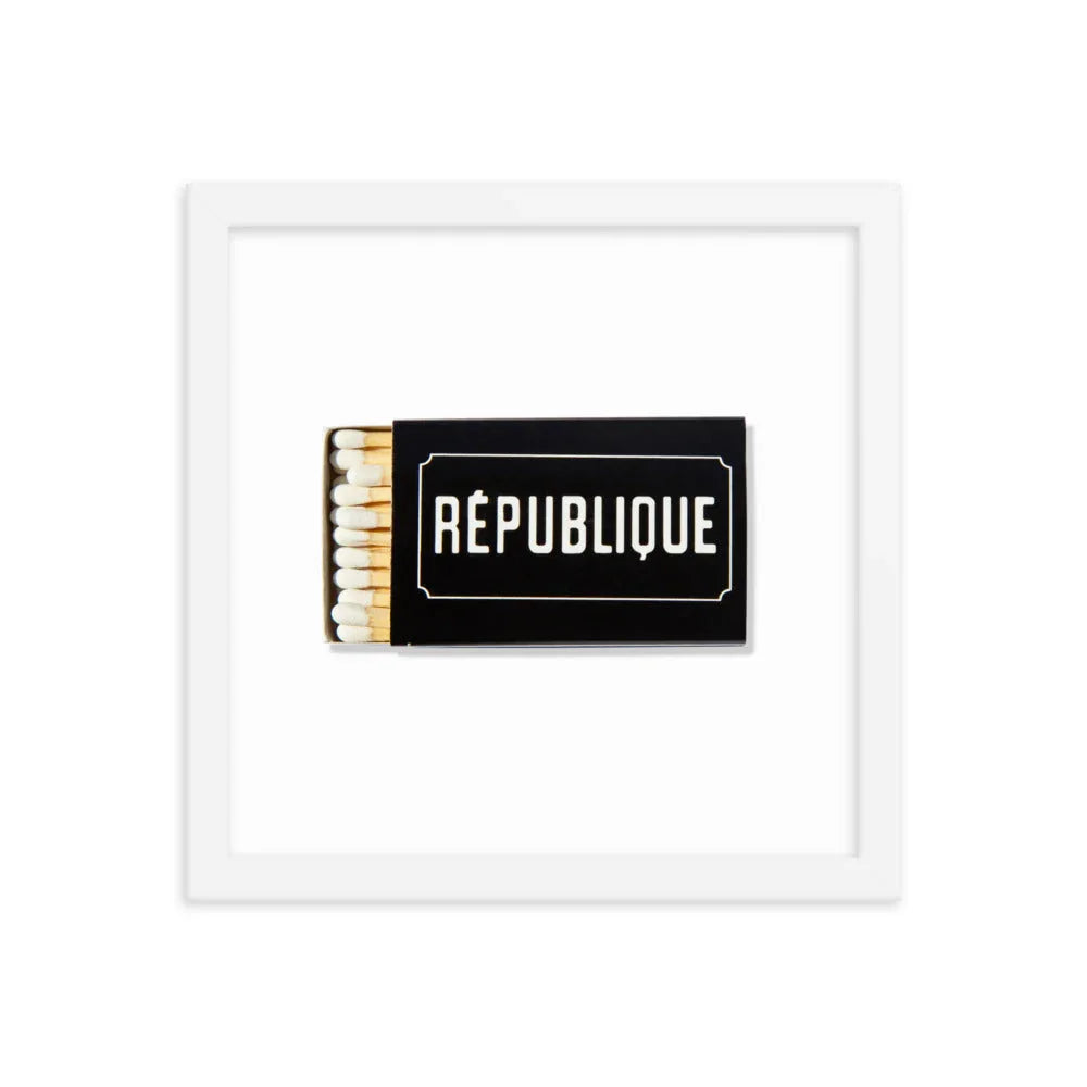 Republique Framed Print matchbook photos