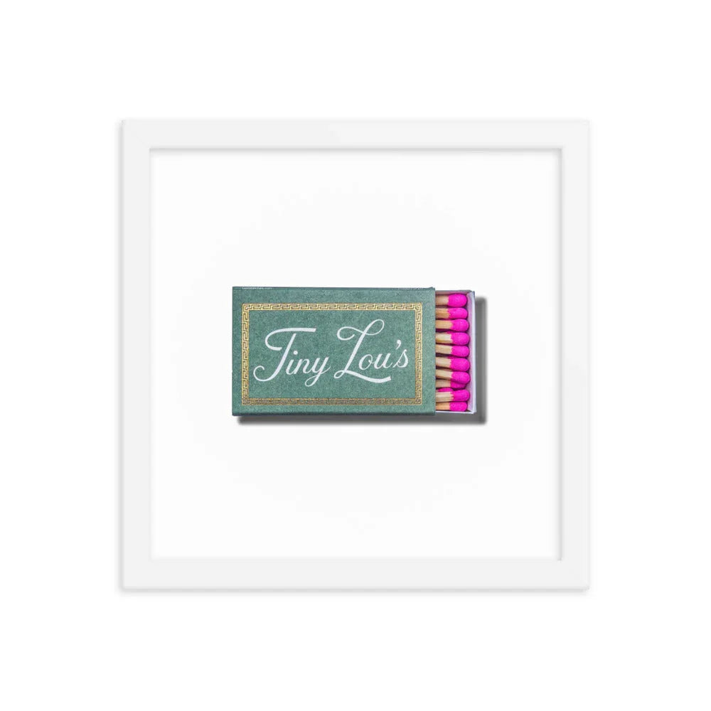 Tiny Lou’s Framed Print matchbook photos