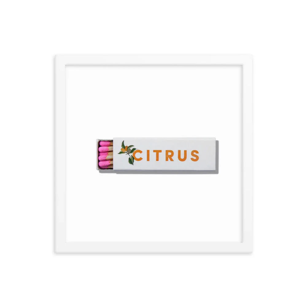 Citrus Club Framed Print matchbook photos