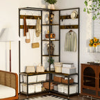 Corner Entryway Coat Rack & Shoe Bench - House Of Avana