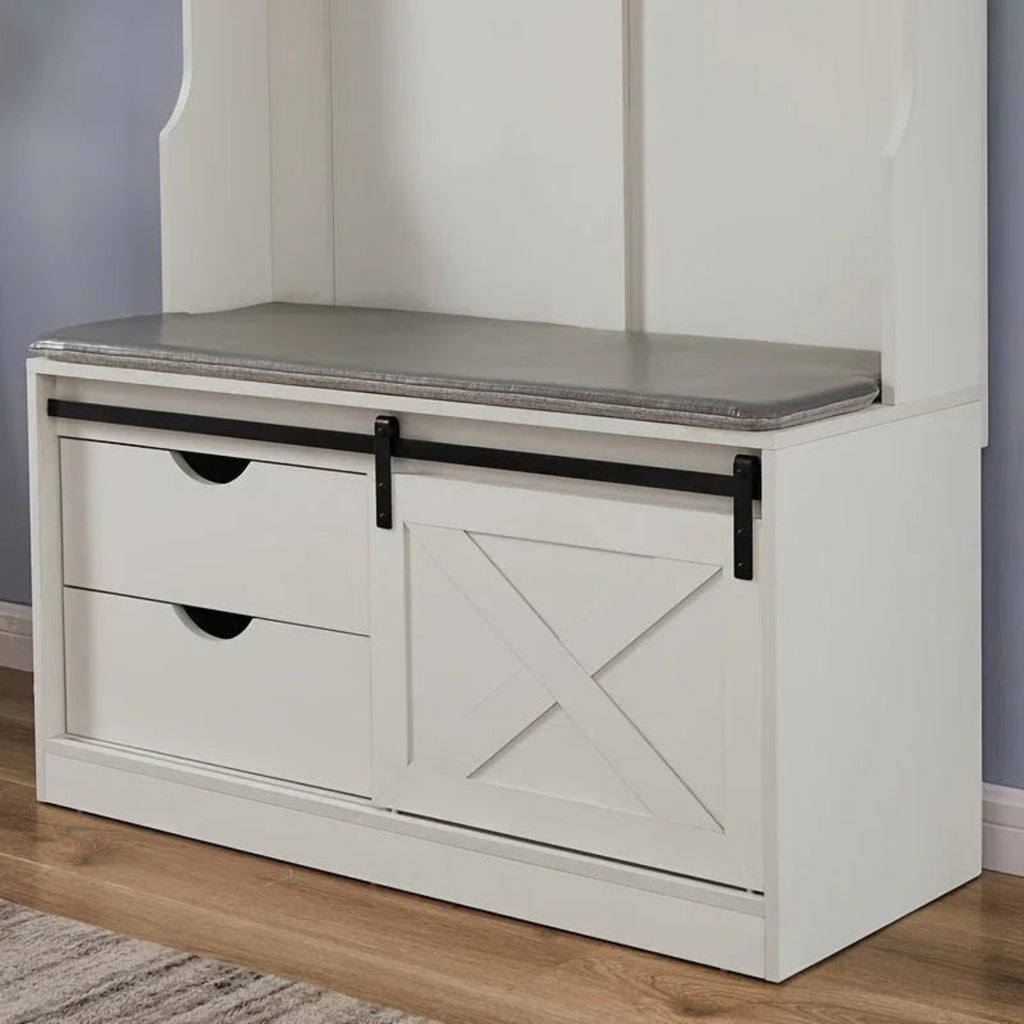 Farmhouse Entryway Bench with Coat Rack - House Of Avana