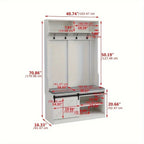 Farmhouse Entryway Bench with Coat Rack - House Of Avana