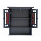 Espresso Bathroom Wall Cabinet with Amber Mosaic Glass Accents