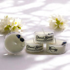 Crystal tea light candle in clear glass, coconut-soy wax, soft glow - House of Avana