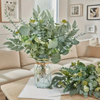 Eucalyptus Flowers Set - Artificial Leaf Types Assorted Greenery - House Of Avana