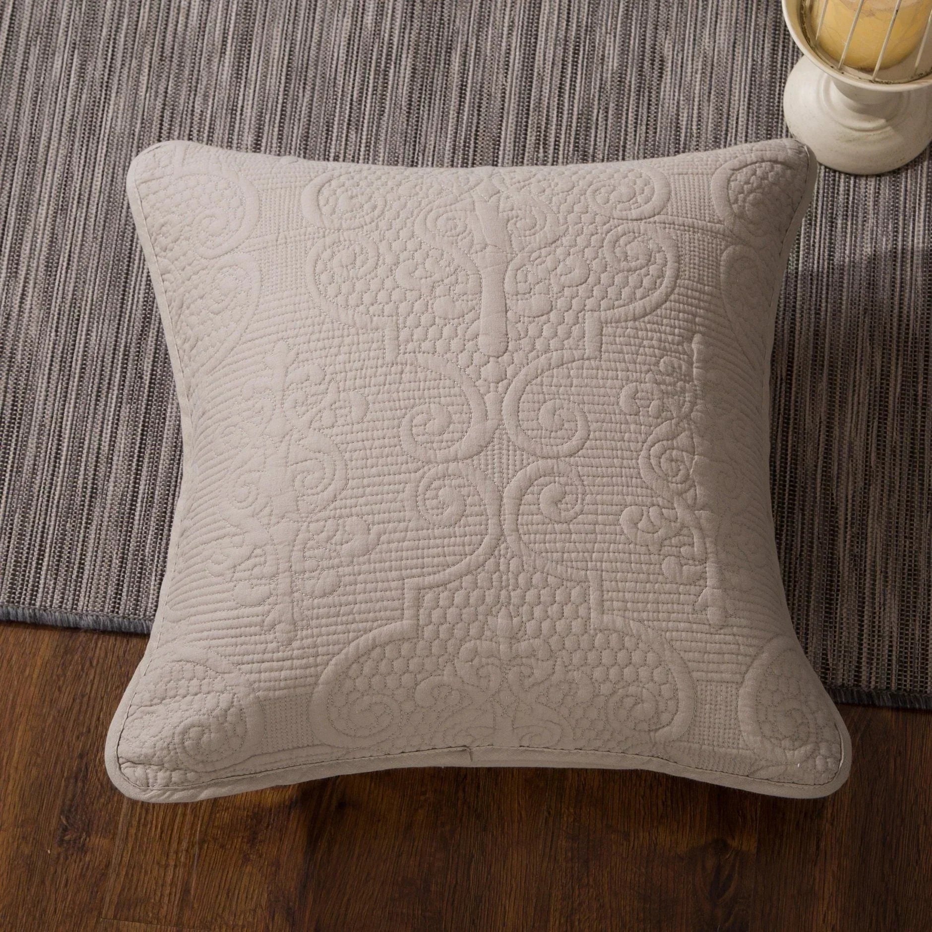 DaDa Bedding Taupe Beige Sand Dollar Floral Cotton Euro Sham 26” x 26” 1-Piece (JHW-585-EURO) DaDalogy Bedding Collection