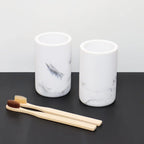 European Style 5-piece Bathroom Accessory Set with Faux Marble Design - Includes Soap Dispenser,... - House Of Avana