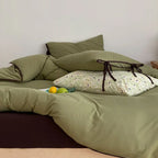 Evangeline Pastel Bow Tie Twill Bedding Set / Blue Ever Lasting