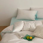 Evangeline Pastel Bow Tie Twill Bedding Set / Blue Ever Lasting