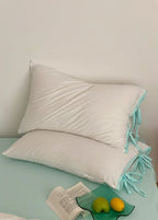 Evangeline Pastel Bow Tie Twill Bedding Set / Blue Ever Lasting