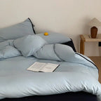 Evangeline Pastel Bow Tie Twill Bedding Set / Green Ever Lasting