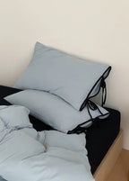 Evangeline Pastel Bow Tie Twill Bedding Set / Green Ever Lasting