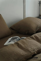 Evelyn Retro Double Gauze Bedding Set / Chestnut Brown