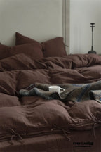 Evelyn Retro Double Gauze Bedding Set / Chestnut Brown