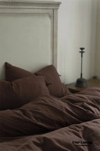 Evelyn Retro Double Gauze Bedding Set / Chestnut Brown