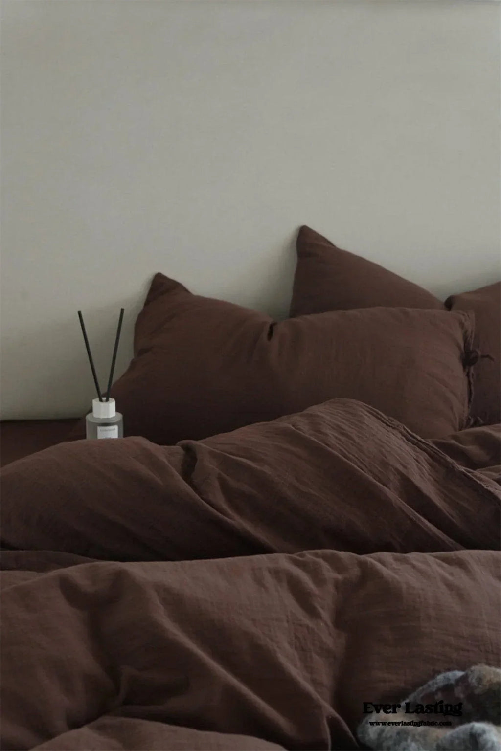 Evelyn Retro Double Gauze Bedding Set / Chestnut Brown