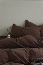 Evelyn Retro Double Gauze Bedding Set / Chestnut Brown