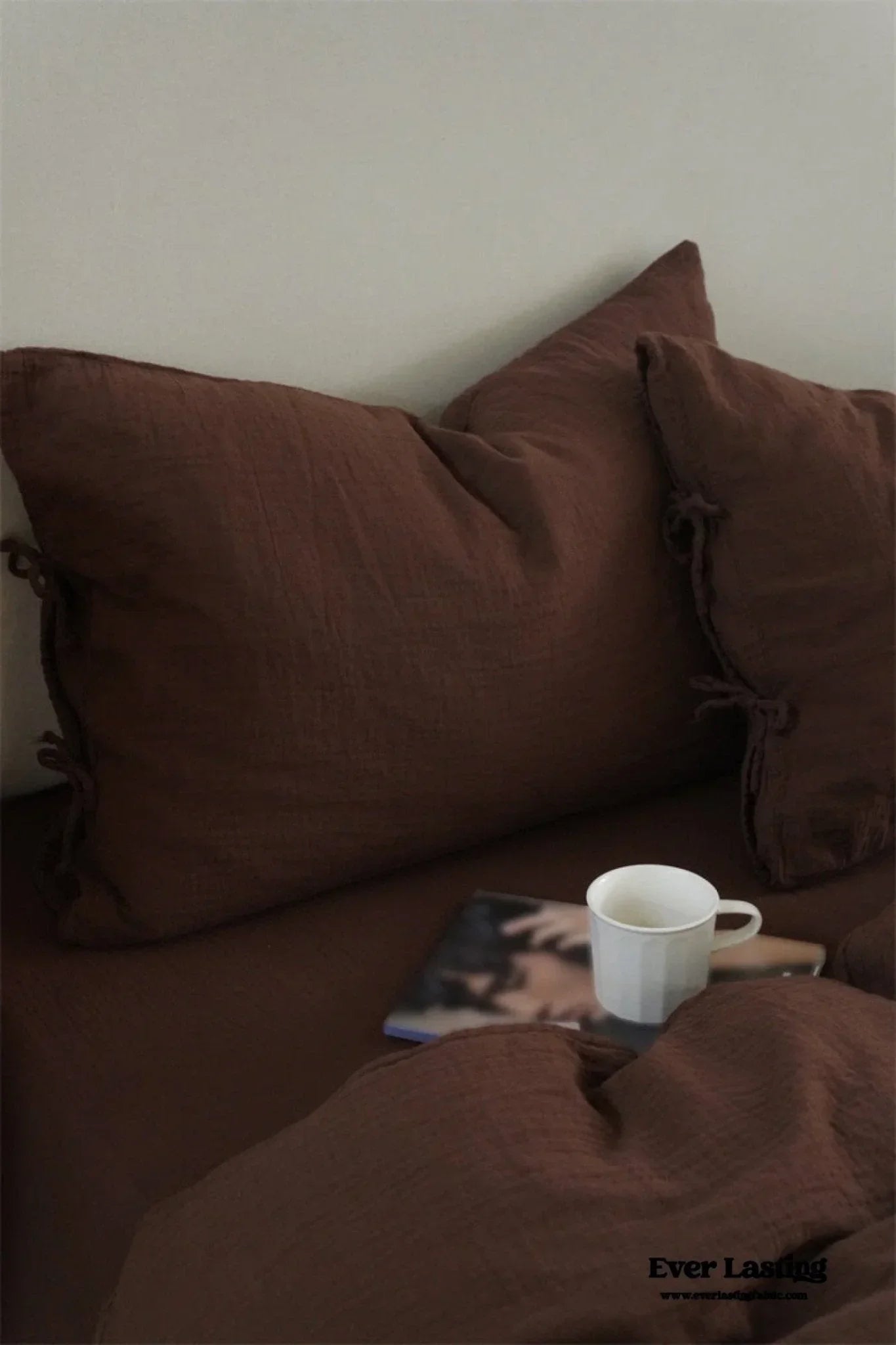 Evelyn Retro Double Gauze Bedding Set / Chestnut Brown