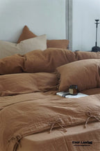 Evelyn Retro Double Gauze Bedding Set / Chestnut Brown