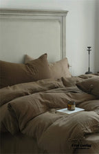 Evelyn Retro Double Gauze Bedding Set / Chestnut Brown