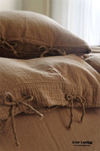 Evelyn Retro Double Gauze Bedding Set / Chestnut Brown