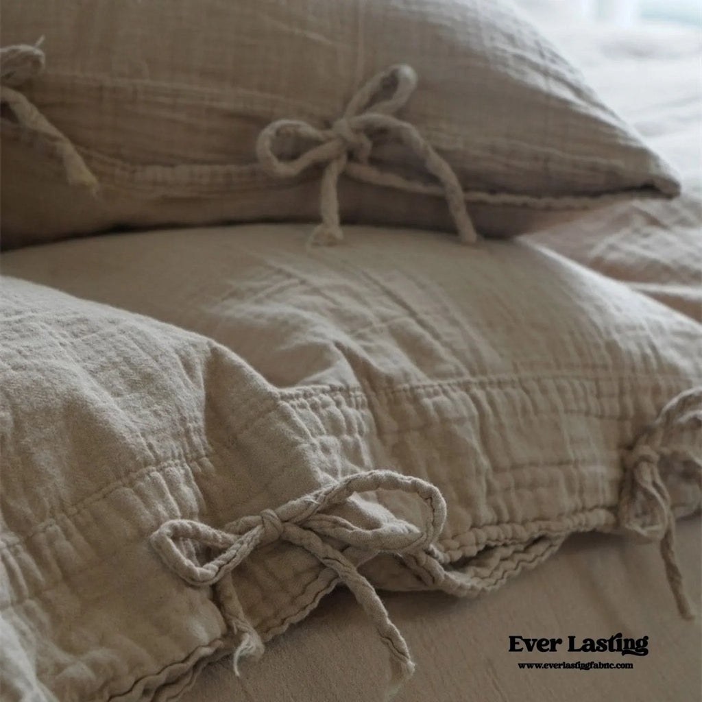 Evelyn Retro Double Gauze Bedding Set / Chestnut Brown