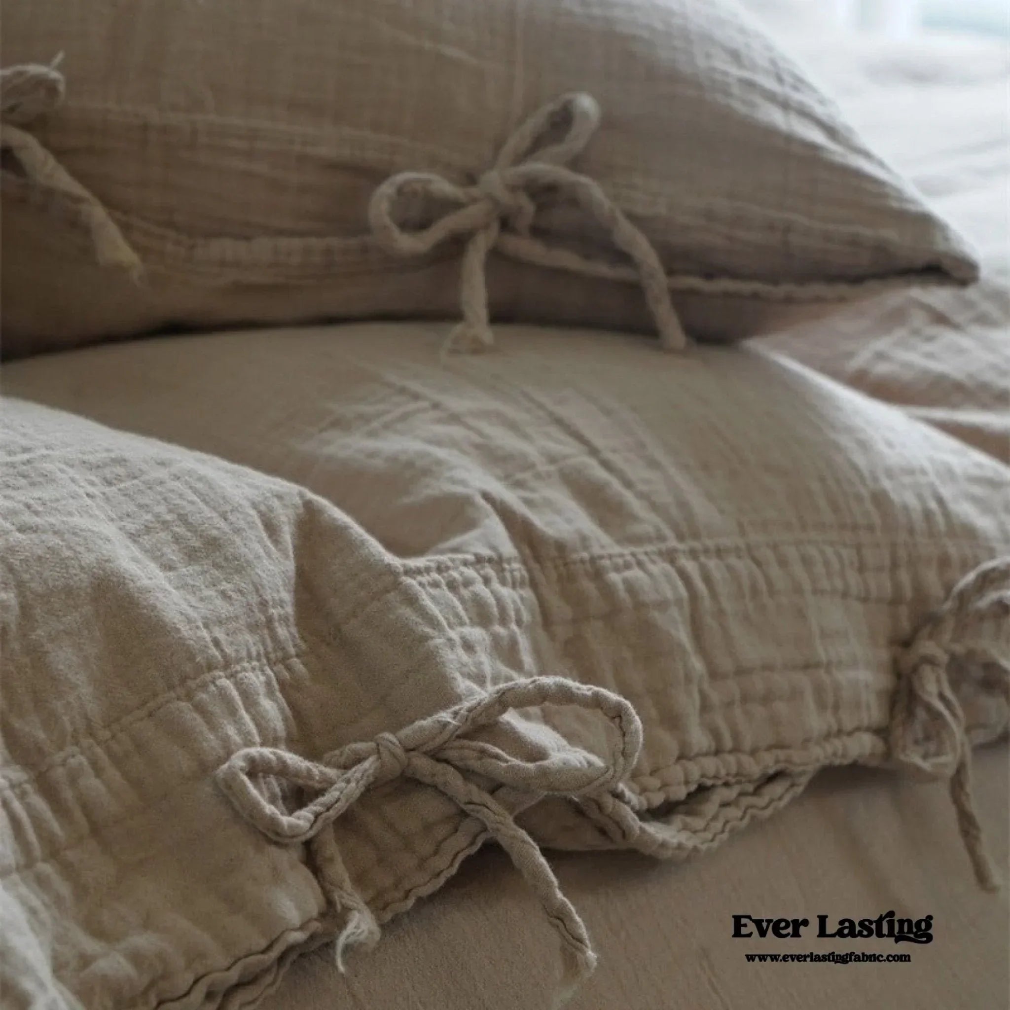 Evelyn Retro Double Gauze Bedding Set / Chestnut Brown
