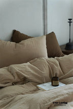 Evelyn Retro Double Gauze Bedding Set / Chestnut Brown