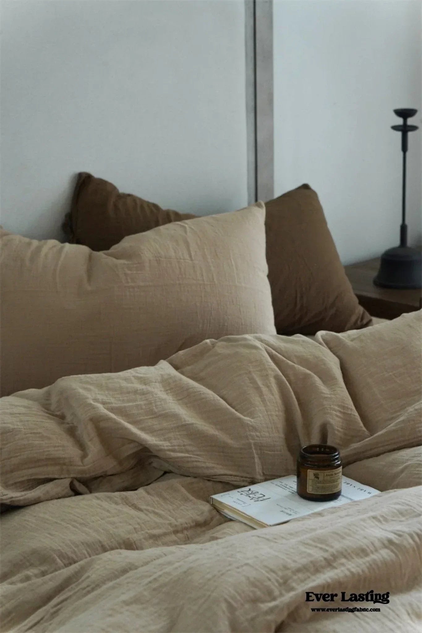 Evelyn Retro Double Gauze Bedding Set / Chestnut Brown