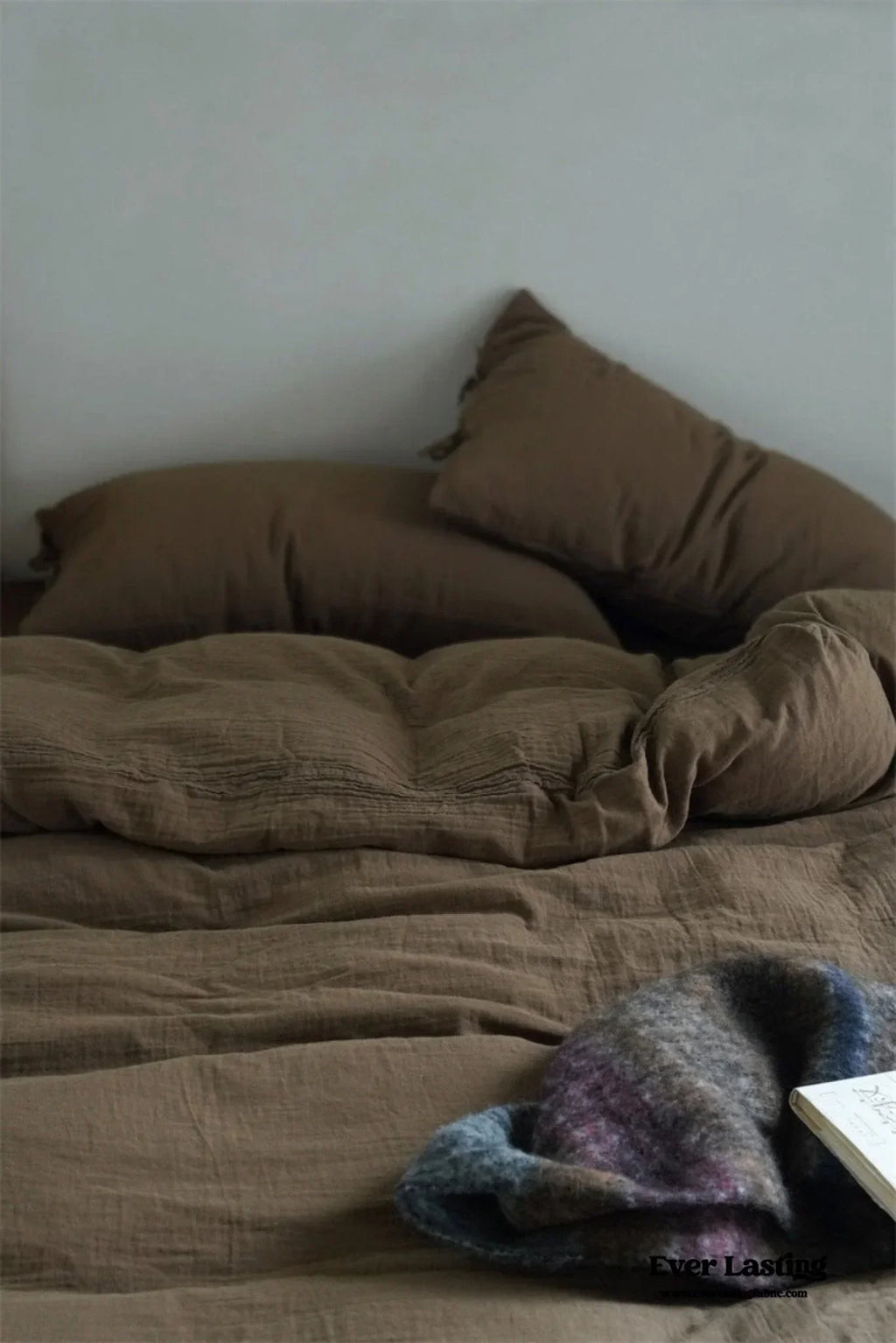 Evelyn Retro Double Gauze Bedding Set / Chestnut Brown