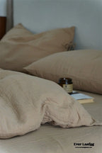 Evelyn Retro Double Gauze Bedding Set / Chestnut Brown