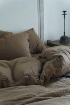 Evelyn Retro Double Gauze Bedding Set / Chestnut Brown