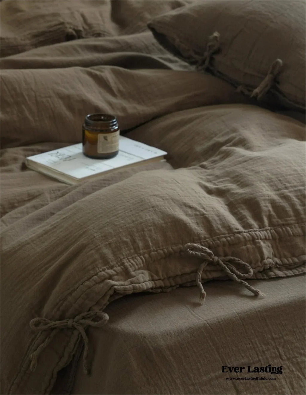 Evelyn Retro Double Gauze Bedding Set / Chestnut Brown