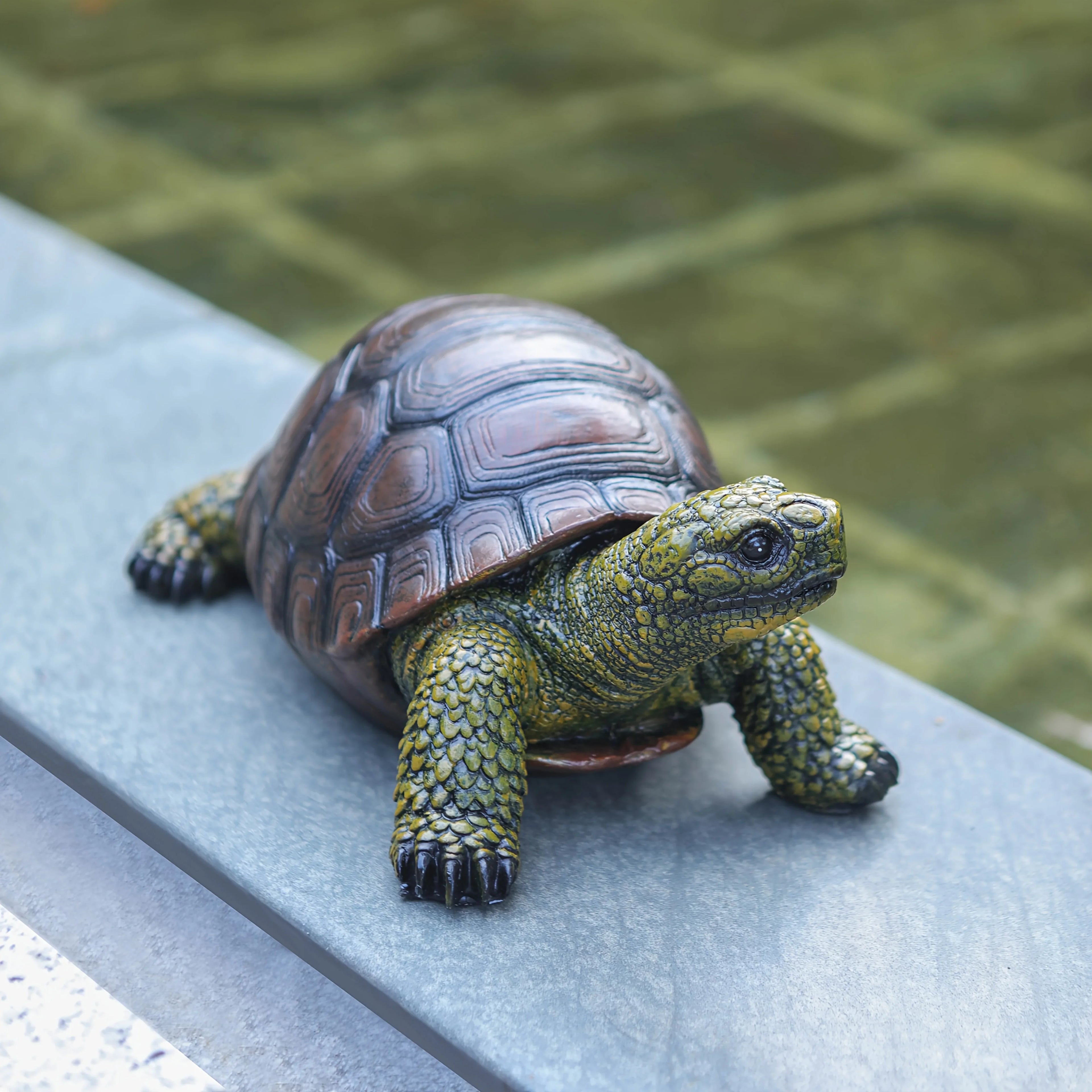 1pc Exquisite Turtle Statue Decoration, Resin Handicraft, Artistic Simulation Animal Sculpture, Suitable For Outdoor Gardens, Courtyards, Ponds - Independence Day Decoration, Weather-Resistant, Durable, And Colorful Decoratio House Of Avana