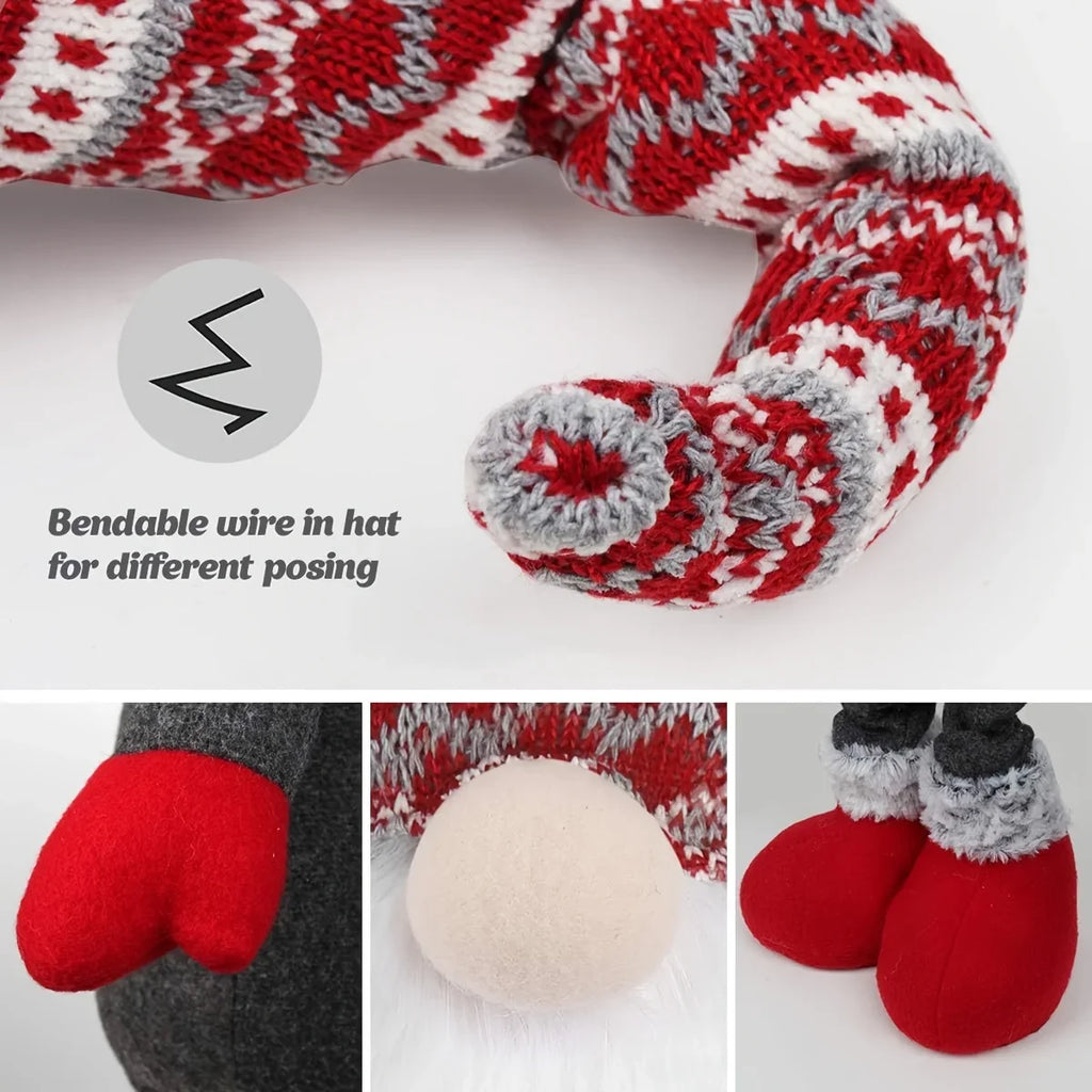 D-FantiX Extra Large 40" Standing Christmas Gnome - Scandinavian Tomte/Nisse Decoration with Retractable Spring Legs, Heavy-Duty Weighted Base, Red & Gray Nordic Colors - Indoor/Outdoor Holiday Decor for Home, Garden, or Gift House Of Avana