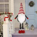 D-FantiX Extra Large 40" Standing Christmas Gnome - Scandinavian Tomte/Nisse Decoration with Retractable Spring Legs, Heavy-Duty Weighted Base, Red & Gray Nordic Colors - Indoor/Outdoor Holiday Decor for Home, Garden, or Gift House Of Avana