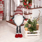 D-FantiX Extra Large 40" Standing Christmas Gnome - Scandinavian Tomte/Nisse Decoration with Retractable Spring Legs, Heavy-Duty Weighted Base, Red & Gray Nordic Colors - Indoor/Outdoor Holiday Decor for Home, Garden, or Gift House Of Avana