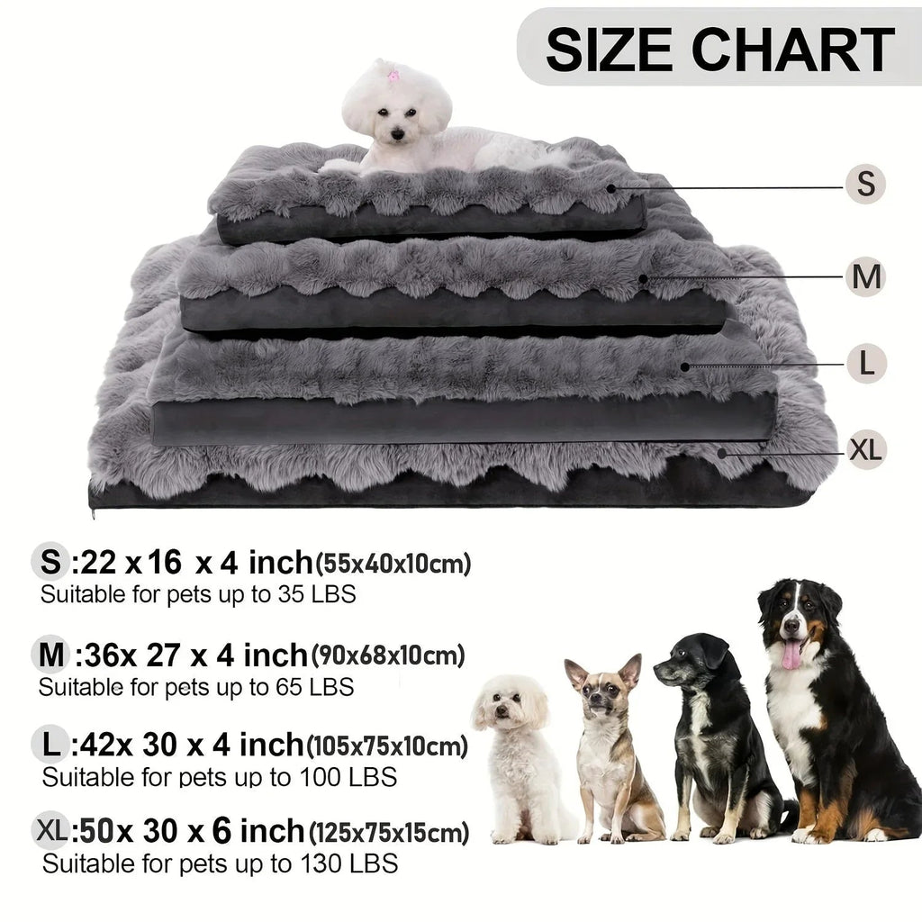 Extra Large Orthopedic Dog Bed - Luxurious Plush Faux Fur Kennel, Bite-resistant, Dirt-repellent and... - House Of Avana [[SKU:HOA-SCU-475]]