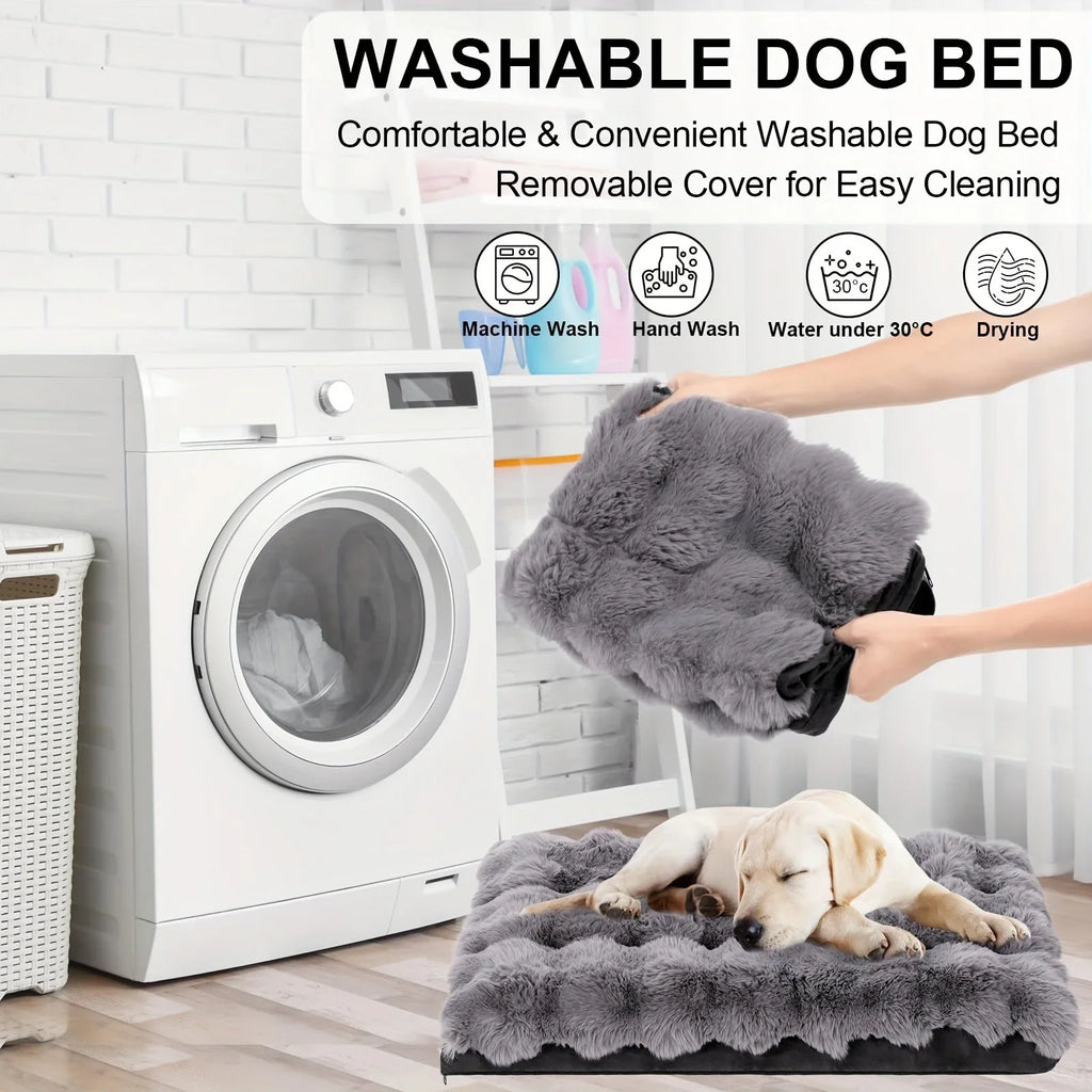Extra Large Orthopedic Dog Bed - Luxurious Plush Faux Fur Kennel, Bite-resistant, Dirt-repellent and... - House Of Avana