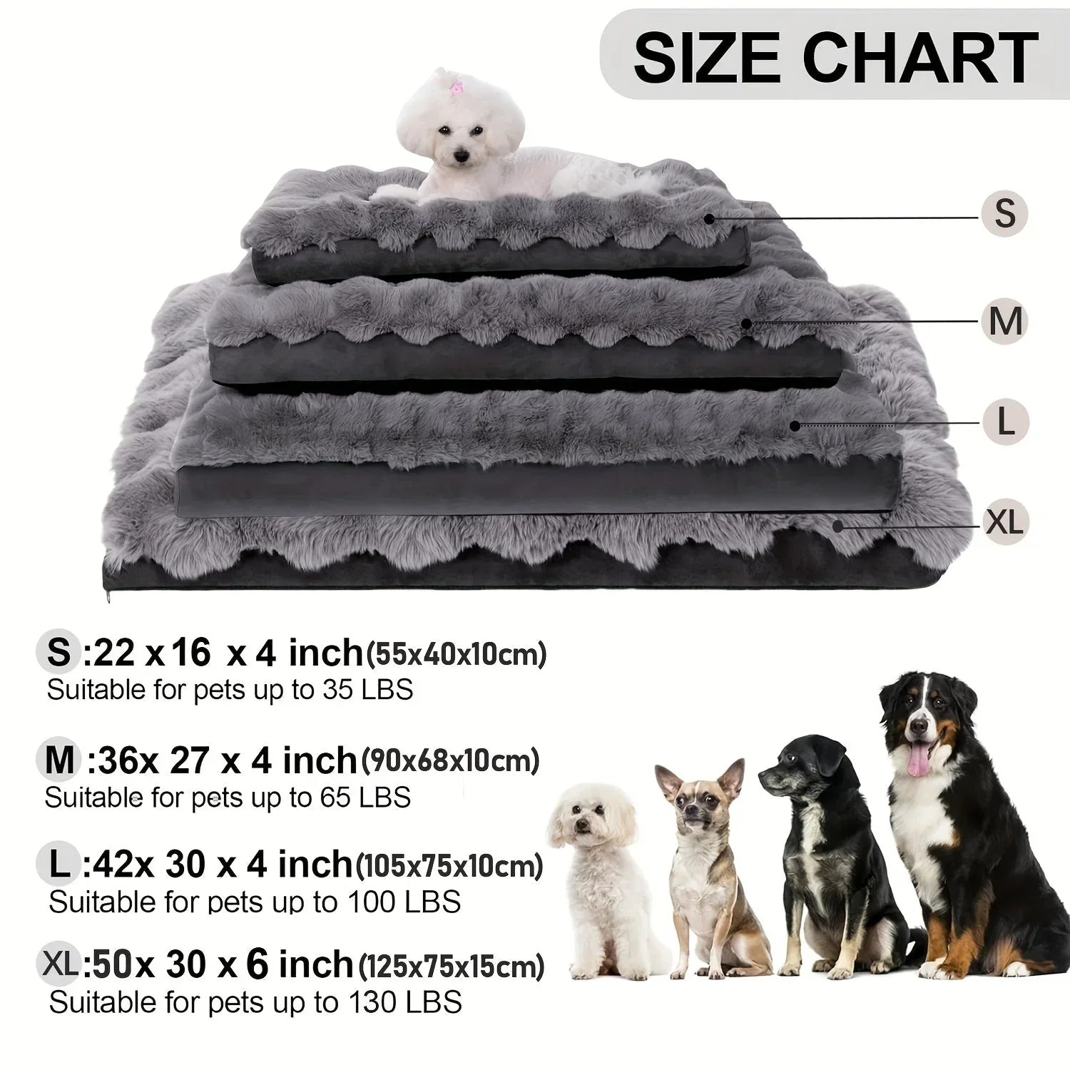 Extra Large Orthopedic Dog Bed - Luxurious Plush Faux Fur Kennel, Bite-resistant, Dirt-repellent and... - House Of Avana