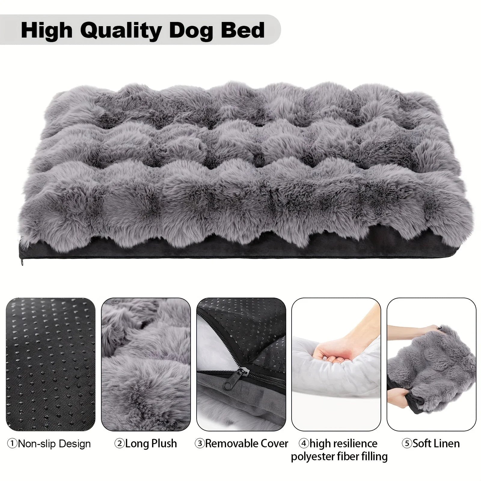 Extra Large Orthopedic Dog Bed - Luxurious Plush Faux Fur Kennel, Bite-resistant, Dirt-repellent and... - House Of Avana