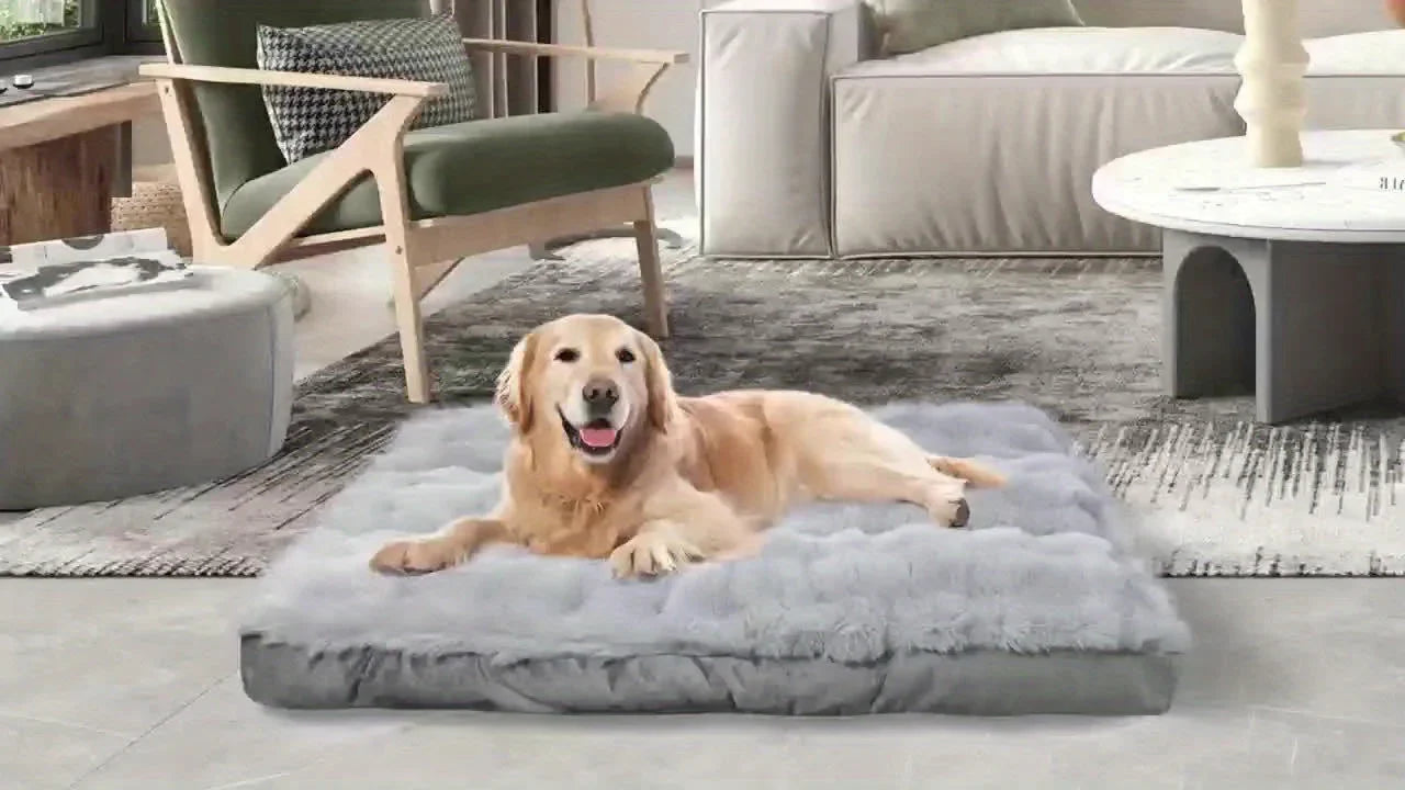 Extra Large Orthopedic Dog Bed - Luxurious Plush Faux Fur Kennel, Bite-resistant, Dirt-repellent and... - House Of Avana