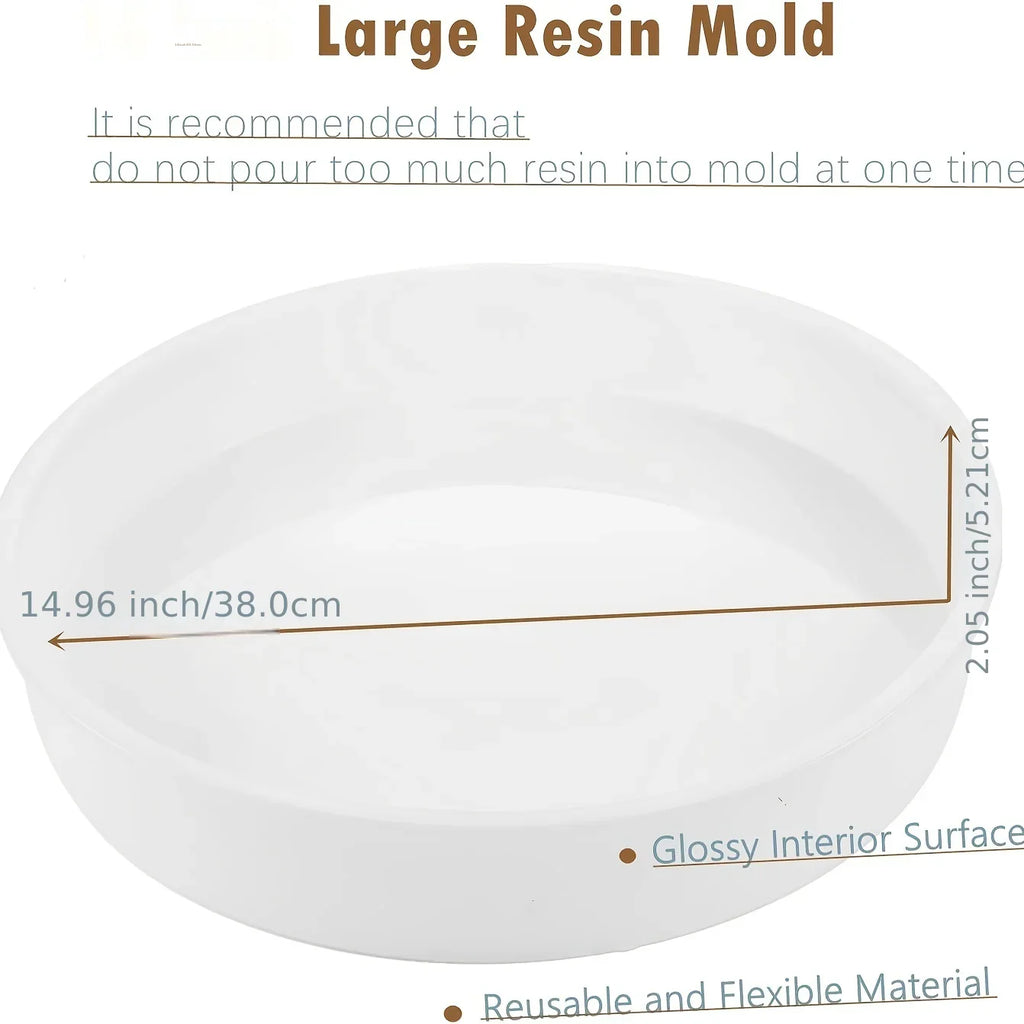 Extra Large Oversize Resin Molds, 14inch Large Charcuterie Board Resin Silicone Mold, Large Round Mold... - House Of Avana