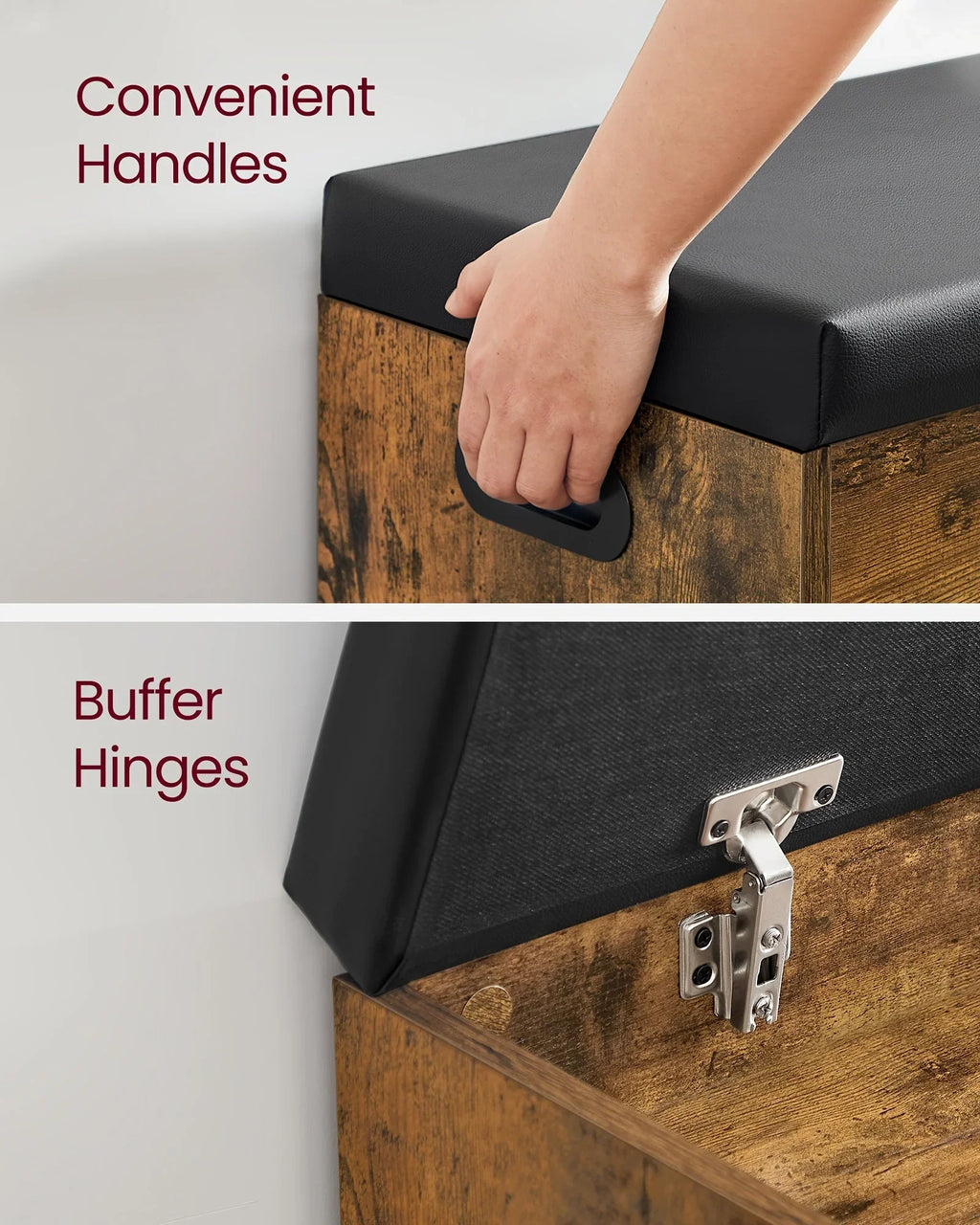 Extra Long Shoe Storage Bench With Cushioned Seat - 39.4 Inch Entryway Organizer, Hidden Storage Ottoman For Living Room, Holds 300lbs House Of Avana