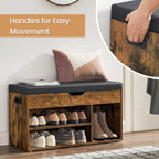 Extra Long Shoe Storage Bench With Cushioned Seat - 39.4 Inch Entryway Organizer, Hidden Storage Ottoman For Living Room, Holds 300lbs House Of Avana